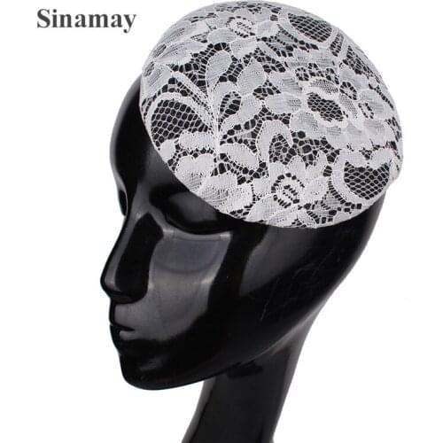 15CM Millinery lace Fascinator Hat Base Round Sinamay black Fascinator Base Craft Making Material headwear accessories 1pcs/lot