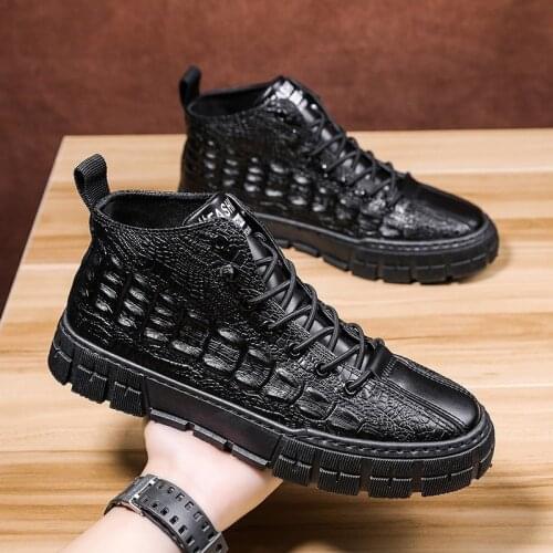 Men Shoes Winter Boots Retro Style Ankle Boots Lace Up Casual Boots High-top Shoes For Men Wear-resistant Zapatos Boots NanX360