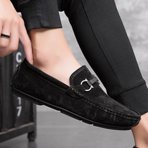 Men Loafers Casual Shoes Man cow suede Leather Shoes Men slip on Flats Hot Sale Driving Shoes men Moccasins