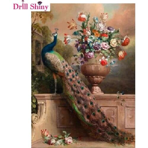 2017 New 5D DIY Diamond Painting Peacock Embroidery Full Square Diamond Cross Stitch Rhinestone Mosaic Painting Home Decor Gift