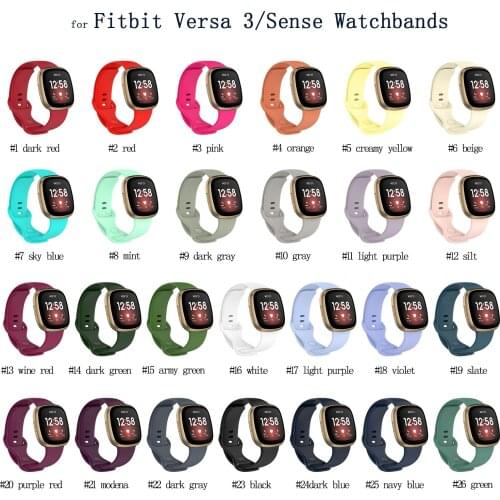 For Fitbit Versa 3/Sense Smartwatch Silicone Wristband TPE Replacement Strap Watchband