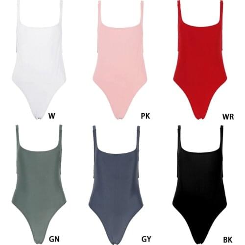 Women Sexy Push Up One-piece Backless Solid Retro Triangle Swimsuit Swimwear