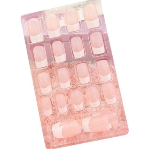 24Pcs Lady Womens French Style Long DIY Manicure Art Tips False Nails Tool Gift 652C