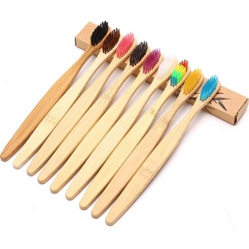 5Pcs Soft Bristle Bamboo Toothbrushes Colorful Natural Bamboo Toothbrush Soft Dental Oral Care Teeth Whitening