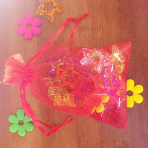 500pcs 11*16cm Pure Red Organza Gifts Bag Jewelry Packaging Display Bags Drawstring Pouch For Bracelet/Necklace Mini Yarn Bag