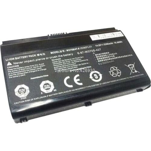 Battery For CLEVO W350ET W350ETQ W370ET K650S-i7 D1 W370BAT-8 Sager Np6350 Np6370 Schenker Xmg A522 Xmg A722 6-87-W370S-4271