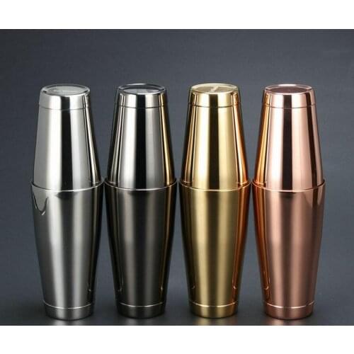 US Boston pot cocktail shakers pot snow grams Shaker mirror light / gold-plated / rose gold shake tin glass