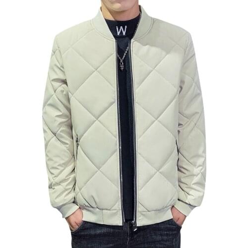 BROWON Men Winter Coat 2021 Korean Fashion Jacket Men Casual Baseball Collar Jacket Plaid Coat Men Chothes Plus Size M-5XL