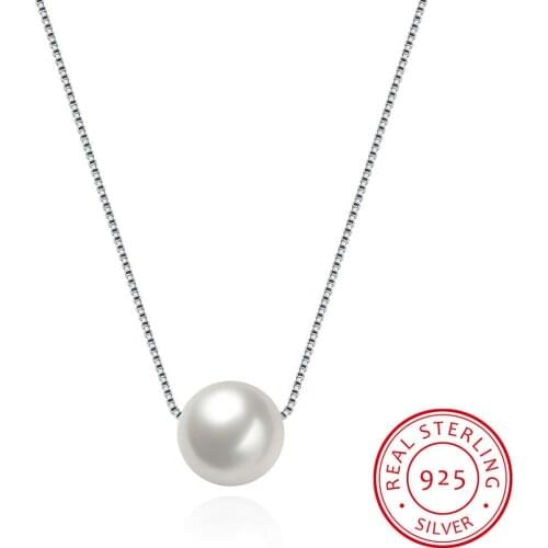 100% S925 sterling silver Pearl Collarbone Necklace Charming Womens Choker Chain Pendant Female Fashion Jewelry Gifts