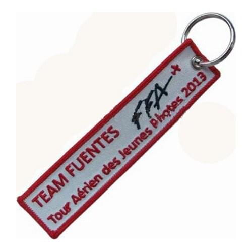 Custom Chain/Embroidery Keychain Made by Twill and with 3cm Metal Ring Make as Client Request & MOQ100pcs Free Shipping