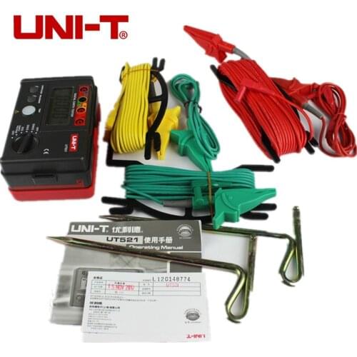 UNI-T UT521 LCD Digital Earth Ground Resistance Voltage Meter Tester 0-200V 0-2000 Ohm