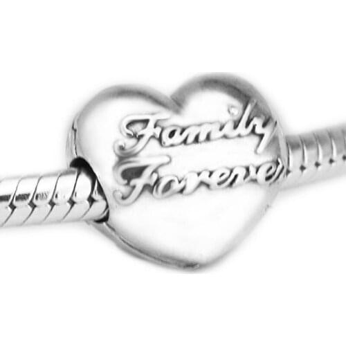 DIY Beads for Jewelry Making Sterling-Silver-Jewelry Family Union Clip Bead Charms Silver 925 Berloque Perles Women