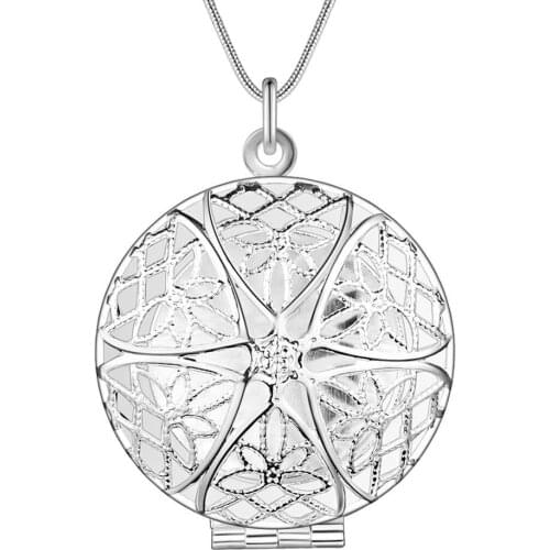 Good pirce wholesale silver plated necklaces for women silver fashion jewelry pendant hollow disk Pendant/biaajzha GY-AN734