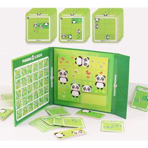 Montessori Panda Magnetic Puzzles Book Toys for Children Early Education Blocks Matching Logical Thinking Concentration Gift