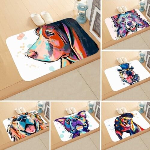 Cartoon Big Face Dog Mat 365 Days Door Mat Digital Printing Mat Bathroom Kitchen Toilet Water-Absorbing Non-Slip Carpet
