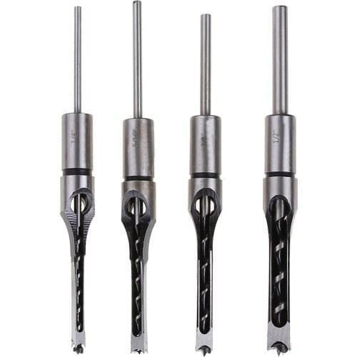 Twist Drill Bits Woodworking Drill Tools Kit Set Square Auger Mortising Chisel Drill Set Square Hole Extended Saw 6.0mm~16mm