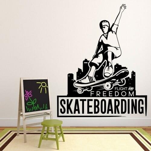 Gym Wall Decals Skateboarding Board Sports Vinyl Self-adhesive Wall Sticker Teen Room Playing Room Home Decor Accessories Z342