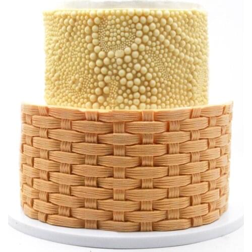 2019 new woven bamboo flower basket shape fondant cake mold chocolate mold soft clay mold