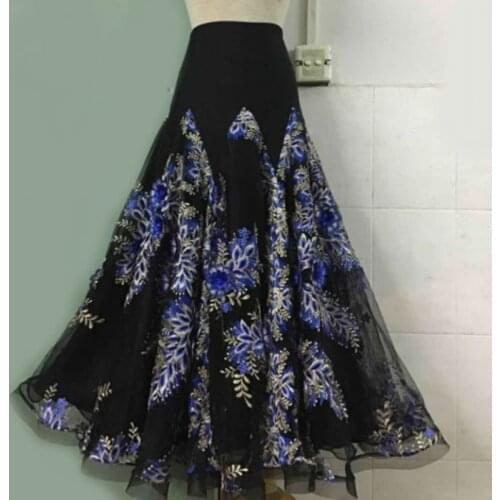 2020 New Women Ballroom Dance Skirts For Women Waltz Tango Elegant Dancing Skirts Stage Performance Wear Flamenco Skirt DL6670