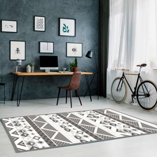 New Living Room Bedroom Carpet Crawling Mat Blue Retro Ceramic Tile Design Sofa Cushion Safety Non-slip Home Decoration Products