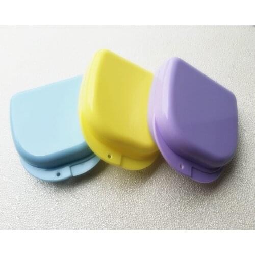 10 Pcs Multi color Mouth Guard Case Dental Orthodontic Retainer Box Case Plastic Denture Tray Box Teeth Container Denture Box
