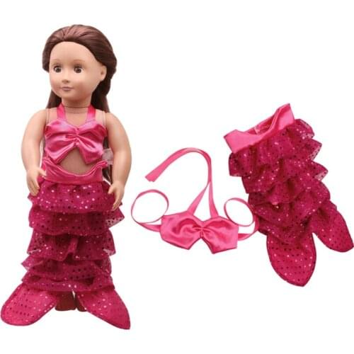 18" doll Mermaid dress girl doll fishtail dress for 43cm baby dolls outwear