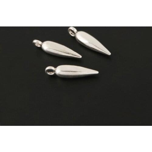 30pcs Charms Triangle Conical Geometric Silver Color Pendant For Jewelry Making DIY Handmade Craft Accessories