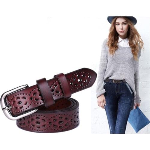 Useful Women Wide Genuine Leather Belt Woman Without Drilling Luxury Jeans Belts Female Top Quality Straps Ceinture Femme