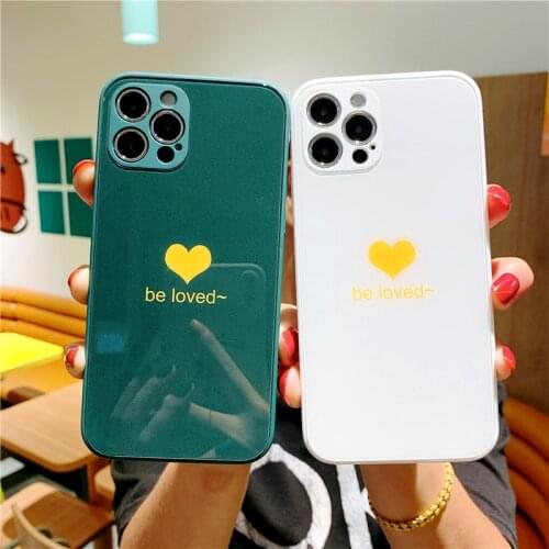 Pretty be loved glass case For iPhone 12 Pro Max 11 Pro Max XS XR iPhone SE 2020 8 7 Plus camera lens protect Cover