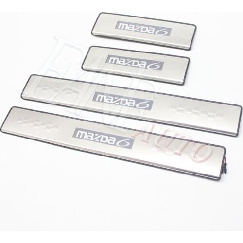 Stainless Steel Led Door Sill Scuff Plate Guard Sills Protector Trim For Mazda 6 Mazda6 Atenza 2014-2020 B Style