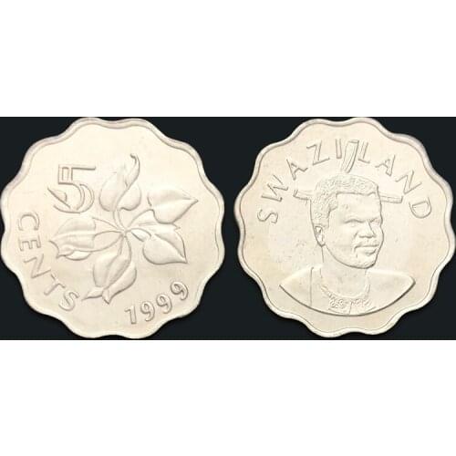 Swaziland 5 cents 100% Real Original Coins Genuine Issuing Collection Coins Unc