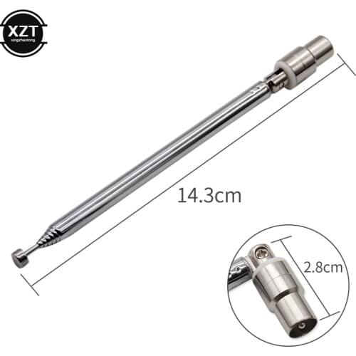 Telescopic Antenna for Electronic Radio DVB-T Antenna 7 Sections 15dbi DVB-T TV HDTV Radio DVD Antenna IEC Male Connector Aerial