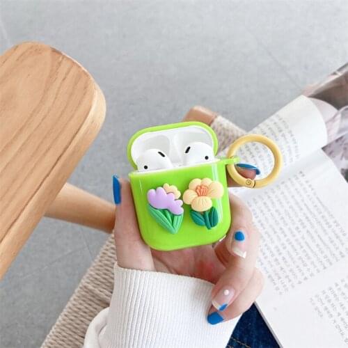 Three-dimensional Small Flower Silicone Earphone Case for Apple AirPods1 / 2 Pro3 Earbuds Cover Wireless Bluetooth Headset Case
