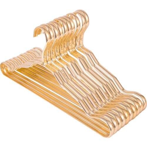 1 Set 10 Pcs Coat Hangers Alloy Clothing Hangers Traceless Clothes Hangers