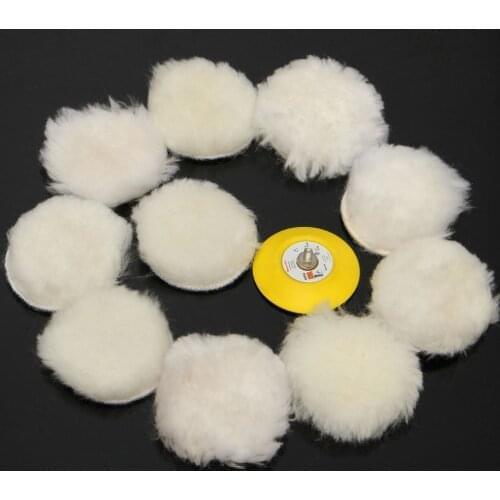 WENXING 11Pcs 3" Woolen Polishing Buffing Bonnet Pad Kit For M6 Car Auto Polisher Waxing