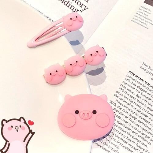 New Cute Cartoon Pink Pig Hairpins For Girls Kids Lovely Side Hair Decorate Clips Barrettes Headband Fashion Hair Accessories