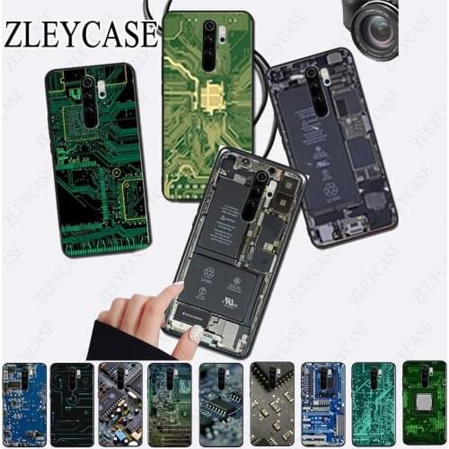 Circuit Board Colorful Cute Phone Accessories Case for redmi note8pro note7 note5 note6pro 7A 8A 8 note9s note9pro Coque Shell