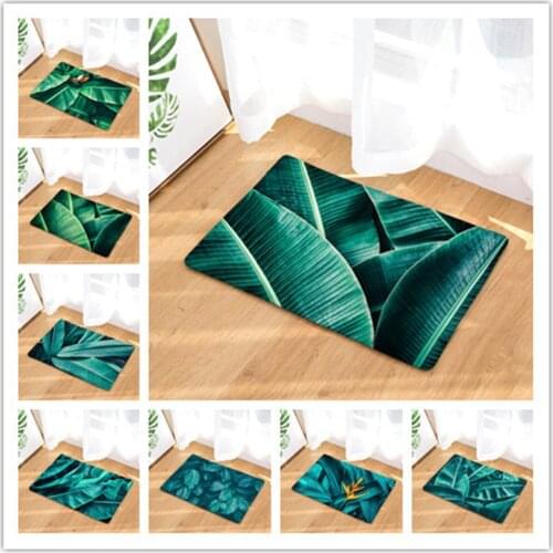 Green Plant Floor Mats Living Rooms Anti-slip Carpet for Bedroom Kitchen Bathroom Rug Welcome Mats for Front Door