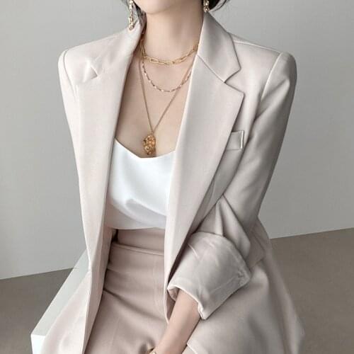 Korean White Blazer Jacket Women Fall/winter Lapel Casual Lace-up Suit Jacket Woman Elegant Soid Fashion Blazer Black Outerwear