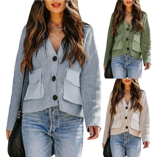 Ladies Knitted Cardigans Sweaters Women Long Sleeve V-neck Korean Office Fashion Slim Tops Cardigans 2021 Autumn Winter