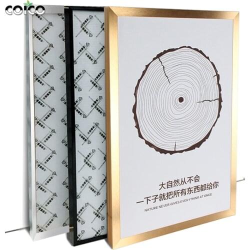 Gold Metal Wall Photo Frame 40x60 A3 A4 Silver Black Picture Frame Aluminum Plexiglass Certificate Frame for Living Room Decor