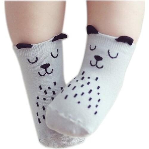 1Pair Autumn Baby Socks Newborn Cartoon Girls Socks Infant Cotton Funny Socks Anti-slip High Quality baby boy Socks wf