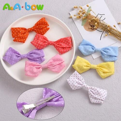 1pcs 11cm Dot Baby Hairpins for Children Soft Nylon Barrettes Girl Hair Clips Cute Princess Headwear Baby Hair Accessories