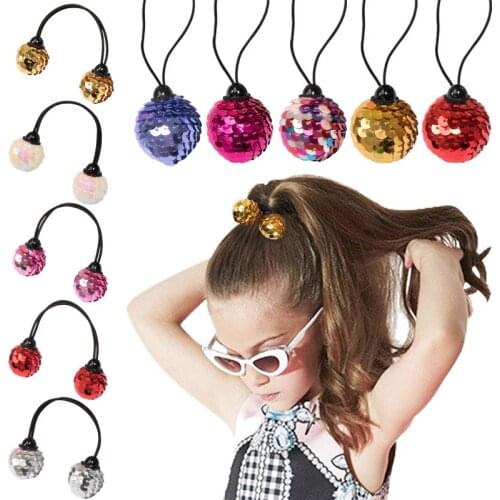 1 Pieces Baby Girl Infant Hair Newborn Headwear Princess Cute Gift Children Ball Sequins Rope Elastic Cloth Accessory Headdress