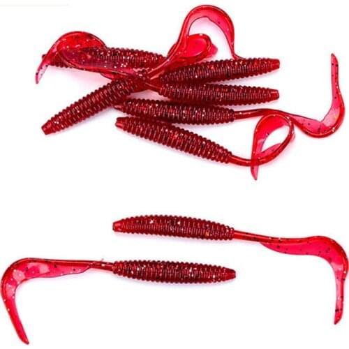 10 Pieces Soft Silicone Grub Wrom Lure Bait For Fishing Tackle 95mm Maggot Worm Baits Soft Lure Swimbait With Single Long Tail