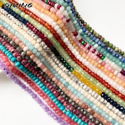 3X4MM New Arrival Natural Stone Beads Spacer Beads Facet oval shape DIY making Jewelry Bracelet and Necklace