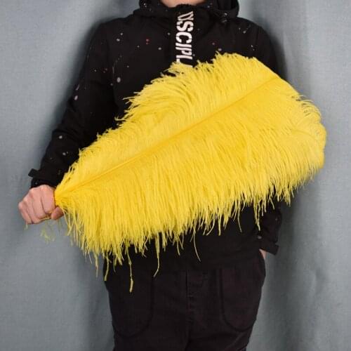 50Pcs Yellow Ostrich Feathers for Crafts Carnival Accessories Wedding Party Decoration Table Centerpieces Natural Large Feather
