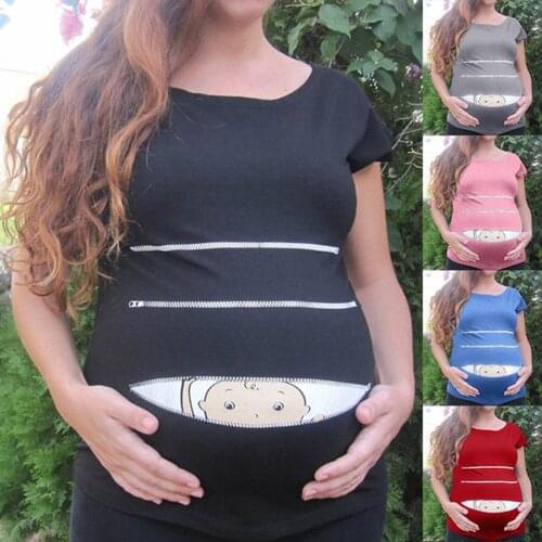 #57 Tshirt Allaitement Women Maternity Baby Pattern Print Short Sleeve Casual T-shirt Pregnant Tops Camisetas Embarazo Verano