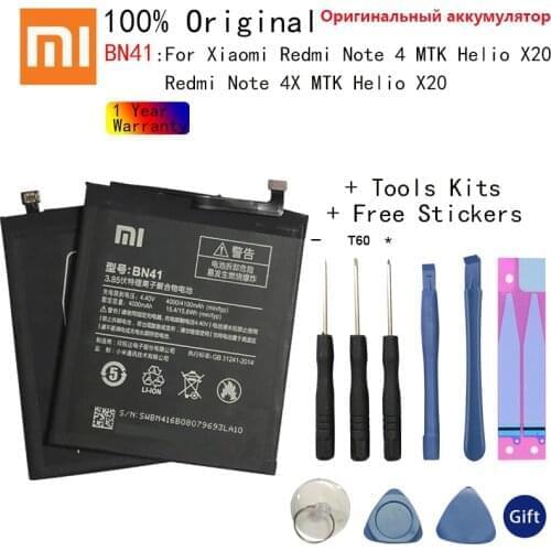 Original Xiaomi Battery BN41 for Xiaomi Redmi Note 4 / Note 4X MTK Helio X20 Editon 4100mAh