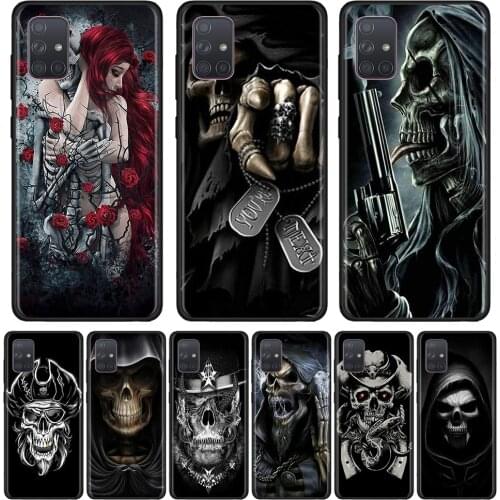 Grim Reaper Skull Case for Samsung Galaxy A21S A51 A71 A70 A50 A30 A30s A20e A20 A10 A10s Silicon shockproof Cover Shell
